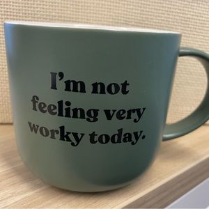 Parker Lane green I’m not feeling very worky today stoneware mug ☕️
